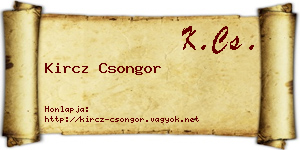 Kircz Csongor névjegykártya